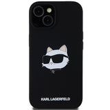 Husa pentru iPhone 15 Plus, Karl Lagerfeld Silicone MagSafe (KLHMP15MSCHPPLK), negru