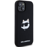 Husa pentru iPhone 15 Plus, Karl Lagerfeld Silicone MagSafe (KLHMP15MSCHPPLK), negru