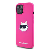 Husa pentru iPhone 15 Plus, Karl Lagerfeld Silicone MagSafe (KLHMP15MSCHPPLF), fucsia