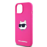 Husa pentru iPhone 15 Plus, Karl Lagerfeld Silicone MagSafe (KLHMP15MSCHPPLF), fucsia