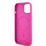 Husa pentru iPhone 15 Plus, Karl Lagerfeld Silicone MagSafe (KLHMP15MSCHPPLF), fucsia