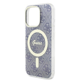 Husa pentru iPhone 16 Pro, Guess IML 4G MagSafe (GUHMP16LH4STB), albastru