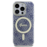 Husa pentru iPhone 16 Pro, Guess IML 4G MagSafe (GUHMP16LH4STB), albastru