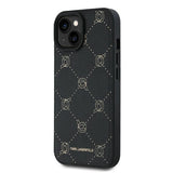 Husa pentru iPhone 15 Plus, Karl Lagerfeld Leather MagSafe (KLHMP15MPGKHPHK), negru