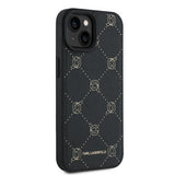 Husa pentru iPhone 15 Plus, Karl Lagerfeld Leather MagSafe (KLHMP15MPGKHPHK), negru