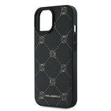 Husa pentru iPhone 15 Plus, Karl Lagerfeld Leather MagSafe (KLHMP15MPGKHPHK), negru