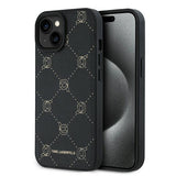Husa pentru iPhone 15 Plus, Karl Lagerfeld Leather MagSafe (KLHMP15MPGKHPHK), negru