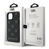 Husa pentru iPhone 15 Plus, Karl Lagerfeld Leather MagSafe (KLHMP15MPGKHPHK), negru