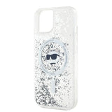 Husa pentru iPhone 15 Plus, Karl Lagerfeld Liquid Glitter MagSafe (KLHMP15MLGCHSGH), transparenta