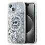 Husa pentru iPhone 15 Plus, Karl Lagerfeld Liquid Glitter MagSafe (KLHMP15MLGCHSGH), transparenta