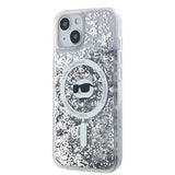Husa pentru iPhone 15 Plus, Karl Lagerfeld Liquid Glitter MagSafe (KLHMP15MLGCHSGH), transparenta