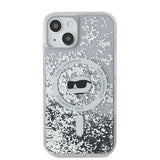 Husa pentru iPhone 15 Plus, Karl Lagerfeld Liquid Glitter MagSafe (KLHMP15MLGCHSGH), transparenta