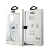 Husa pentru iPhone 15 Plus, Karl Lagerfeld Liquid Glitter MagSafe (KLHMP15MLGCHSGH), transparenta