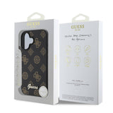 Husa pentru iPhone 16, Guess Peony Script MagSafe (GUHMP16SPGPYSK), negru