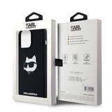 Husa pentru iPhone 15 Pro, Karl Lagerfeld Silicone MagSafe (KLHMP15LSCHPPLK), negru