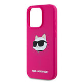 Husa pentru iPhone 15 Pro, Karl Lagerfeld Silicone MagSafe (KLHMP15LSCHPPLF), fucsia