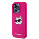 Husa pentru iPhone 15 Pro, Karl Lagerfeld Silicone MagSafe (KLHMP15LSCHPPLF), fucsia