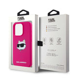 Husa pentru iPhone 15 Pro, Karl Lagerfeld Silicone MagSafe (KLHMP15LSCHPPLF), fucsia
