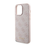 Husa pentru iPhone 15 Pro Max, Guess Hardcase Powerbank MagSafe (GUBPM5P15X4GEMGP), roz
