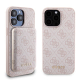 Husa pentru iPhone 15 Pro Max, Guess Hardcase Powerbank MagSafe (GUBPM5P15X4GEMGP), roz