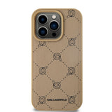 Husa pentru iPhone 15 Pro, Karl Lagerfeld Leather MagSafe (KLHMP15LPGKHPHE), bej