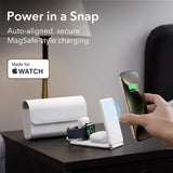 Incarcator wireless ESR Premium 3in1 Travel Wireless Charging Set (2C569A), pentru iPhone, MFi Apple Watch, AirPods, Qi2 15W, alb