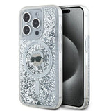 Husa pentru iPhone 15 Pro, Karl Lagerfeld Liquid Glitter MagSafe (KLHMP15LLGKISGH), transparenta