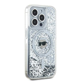Husa pentru iPhone 15 Pro, Karl Lagerfeld Liquid Glitter MagSafe (KLHMP15LLGKISGH), transparenta