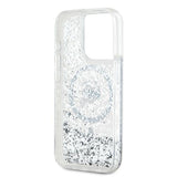 Husa pentru iPhone 15 Pro, Karl Lagerfeld Liquid Glitter MagSafe (KLHMP15LLGKISGH), transparenta