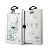 Husa pentru iPhone 15 Pro, Karl Lagerfeld Liquid Glitter MagSafe (KLHMP15LLGKISGH), transparenta