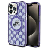 Husa pentru iPhone 15 Pro, Karl Lagerfeld IML MagSafe (KLHMP15LHMCKMHU), mov