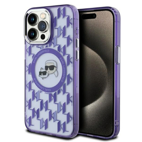 Husa pentru iPhone 15 Pro, Karl Lagerfeld IML MagSafe (KLHMP15LHMCKMHU), mov