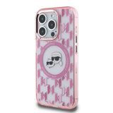 Husa pentru iPhone 15 Pro, Karl Lagerfeld IML MagSafe (KLHMP15LHMCKMHP), roz