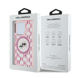 Husa pentru iPhone 15 Pro, Karl Lagerfeld IML MagSafe (KLHMP15LHMCKMHP), roz