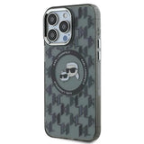 Husa pentru iPhone 15 Pro, Karl Lagerfeld IML MagSafe (KLHMP15LHMCKMHK), negru