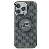 Husa pentru iPhone 15 Pro, Karl Lagerfeld IML MagSafe (KLHMP15LHMCKMHK), negru