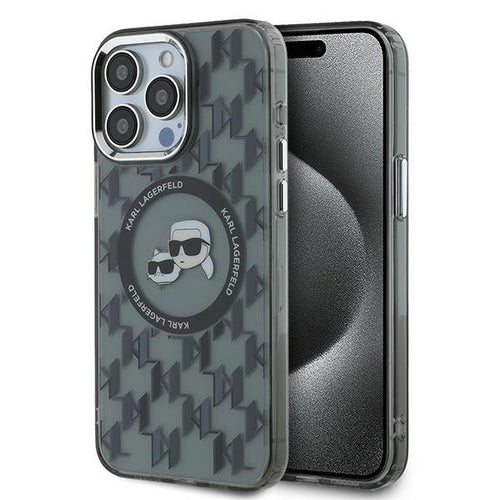 Husa pentru iPhone 15 Pro, Karl Lagerfeld IML MagSafe (KLHMP15LHMCKMHK), negru