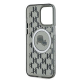 Husa pentru iPhone 15 Pro, Karl Lagerfeld IML MagSafe (KLHMP15LHMCKMHK), negru