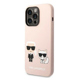 Husa pentru iPhone 14 Pro Max, Karl Lagerfeld Silicone MagSafe (KLHMP14XSSKCI), roz