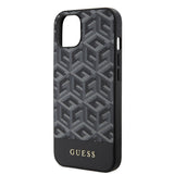 Husa pentru iPhone 15, Guess GCube Stripes MagSafe (GUHMP15SHGCFSEK), negru