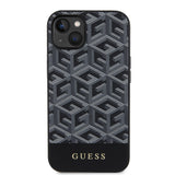 Husa pentru iPhone 15, Guess GCube Stripes MagSafe (GUHMP15SHGCFSEK), negru