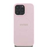 Husa pentru iPhone 16 Pro, Guess Grained Gold Ring MagSafe (GUHMP16LPGHSMMP), roz