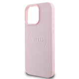 Husa pentru iPhone 16 Pro, Guess Grained Gold Ring MagSafe (GUHMP16LPGHSMMP), roz