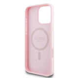 Husa pentru iPhone 16 Pro, Guess Grained Gold Ring MagSafe (GUHMP16LPGHSMMP), roz