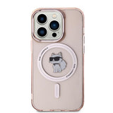 Husa pentru iPhone 14 Pro Max, Karl Lagerfeld IML MagSafe (KLHMP14XHFCCNOP), roz