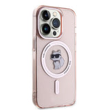 Husa pentru iPhone 14 Pro Max, Karl Lagerfeld IML MagSafe (KLHMP14XHFCCNOP), roz