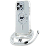 Husa pentru iPhone 14 Pro Max, Karl Lagerfeld IML Crossbody MagSafe (KLHMP14XHCCHNT), transparenta