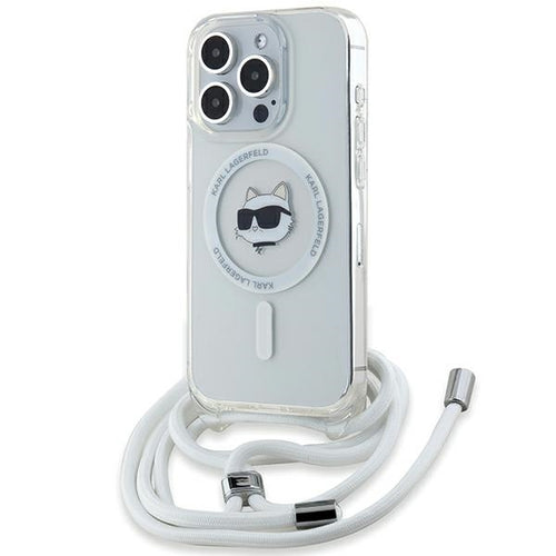Husa pentru iPhone 14 Pro Max, Karl Lagerfeld IML Crossbody MagSafe (KLHMP14XHCCHNT), transparenta