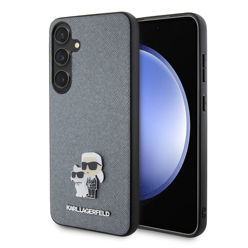 Husa pentru Samsung Galaxy S24 Plus, Karl Lagerfeld Saffiano (KLHCS24MPSAKCMPG), gri