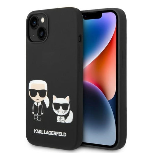 Husa pentru iPhone 14 Plus, Karl Lagerfeld Silicone Liquid MagSafe (KLHMP14MSSKCK), negru